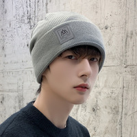 Hat men's winter warm wool knit cap fashion tide new cotton cap cycling padded men's models wrapped head cold cap