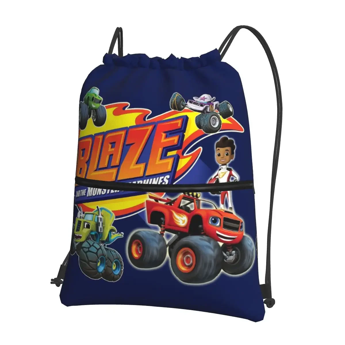 Blaze e the monster machines tripulação mochilas portáteis saco de cordão pacote de bolso sacos de armazenamento para estudantes da escola