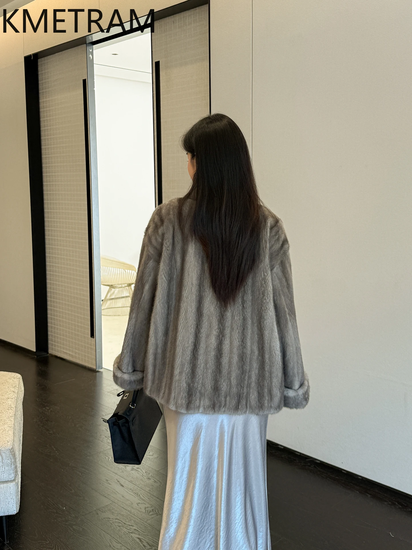 KMETRAM 100% abrigos de piel de visón de terciopelo mujer abrigo de piel auténtica de gama alta 2025 corto invierno elegante nuevo en prendas de vestir exteriores куртка зимня ж✪......