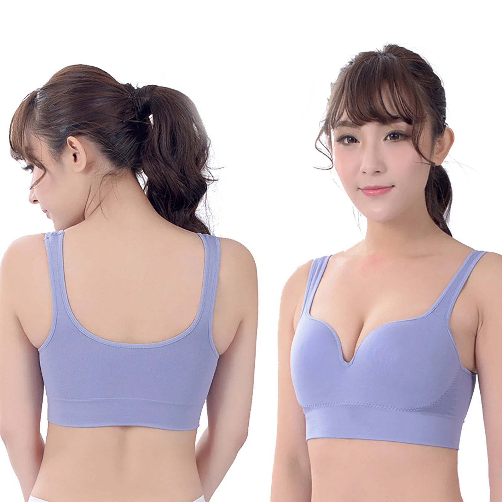 Women's Sports Beauty Back Bra Summer Skin-friendly Gathering Tank Bras for Exercise Yoga Sleeping