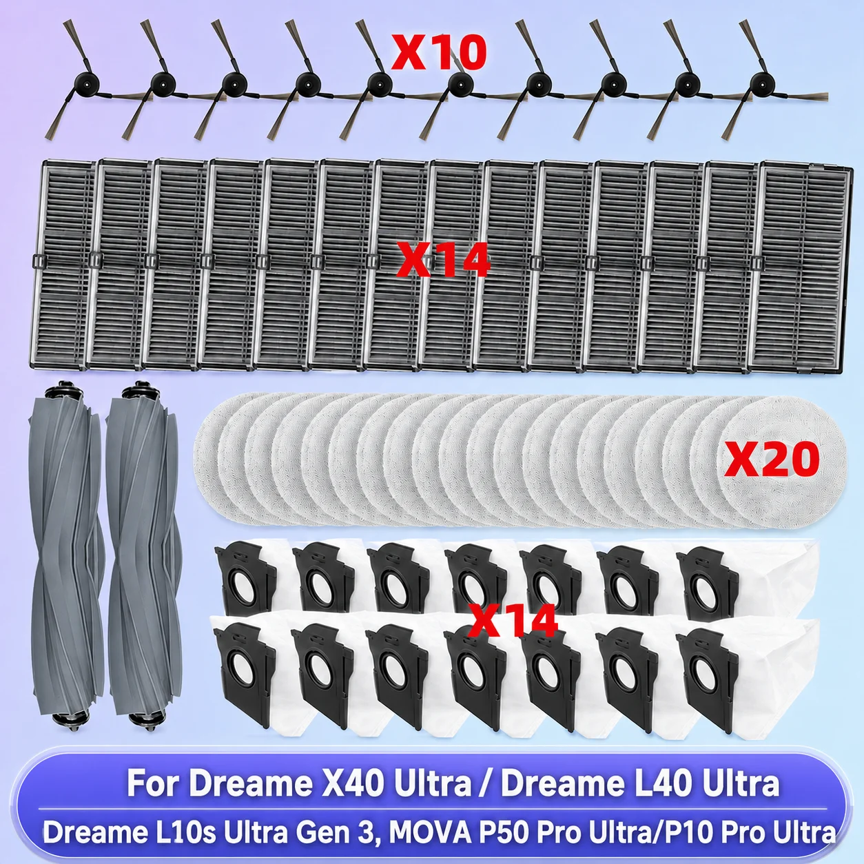 �y�Z�[�����z�K���@��F ( Dreame L10s Ultra Gen 3, Dreame X40 Ultra / L40 Ultra, MOVA P50 ULTRA / MOVA P50 Pro Ultra / MOVA P50 Ultra / P10 Pro Ultra ) �|���@���i ���C�����[���[ �T�C�h�u���V �t�B���^�[ ���b�v�N���X �_�X�g�o�b�O �A�N�Z�T���[