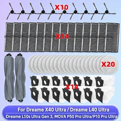 Fit For Dreame L10s Ultra Gen 3, Dreame X40 Ultra/ L40 Ultra, MOVA P50 Pro Ultra/P10 Pro Ultra Tricut Brush Filter Mop Cloth Bag