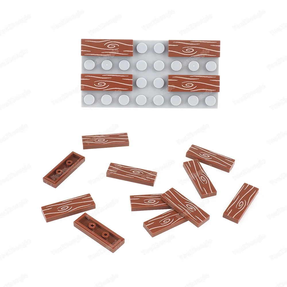 63864pb133 Holzmaserung Muster Gedruckt Baustein Fliesen 1x3 Montage MOC figuren Militärische Ausrüstung Zubehör Modell Geschenk Spielzeug