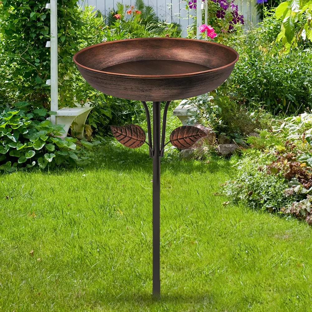 

Removable 13 Inch Dia Bowl Metal Bird Bath with Stake Easy To Clean Birdbath Outdoor Garden Bird Bath for Garden Yard Lawn Decor