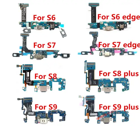 1 Piece USB Charger Port Jack Dock Connector Flex Cable For Samsung Galaxy S6 S7 S8 S9 Edge Plus Charging Board Module 955 G960F