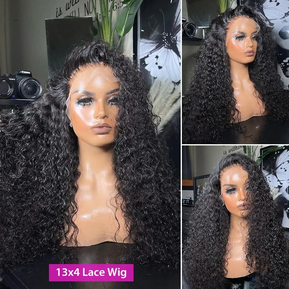 Rosabeauty 13X6 Deep Wave 13x4 Lace Front Human Hair Wig 5X5 Preplucked Glueless Curly Wig  250% Density 38 40 Inch