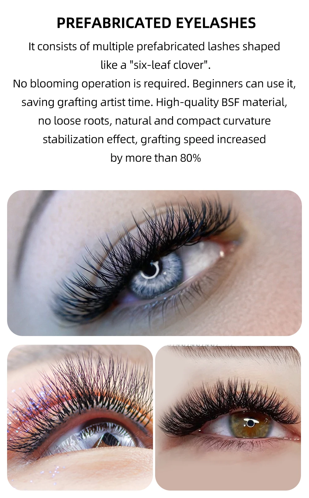 Yelix Brand 3D-W Doppelspitzen Vorgefertigte Volumen-Wimpernfächer für einen natürlichen, flauschigen Look mit nicht-zerfallenden Wurzeln, weiche, individuelle Cluster-Wimpern – Detail 4