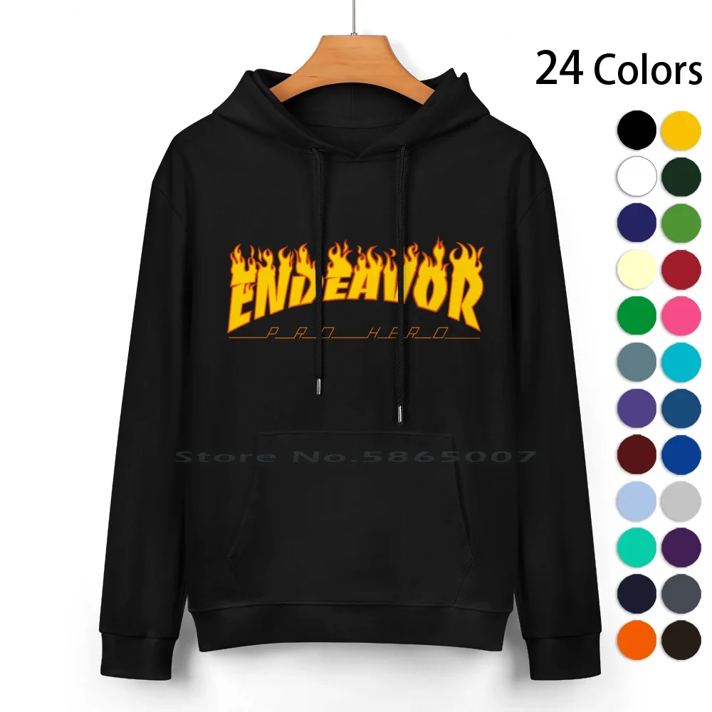 Endeavor Logo Shirt Pure Cotton Hoodie Sweater 24 Colors Mha Bnha Boko No Hero Academia Endeavor Hawks Keigo Takami 100% Cotton