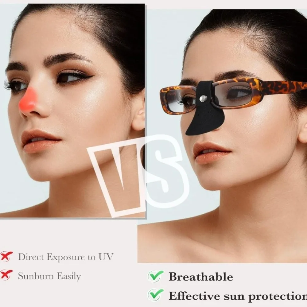Creative Nose Protector for Sunglasses Anti Sun PU Leather Sun Protection Nose Guard Soothing Portable Nose Sunscreen Pad Daily