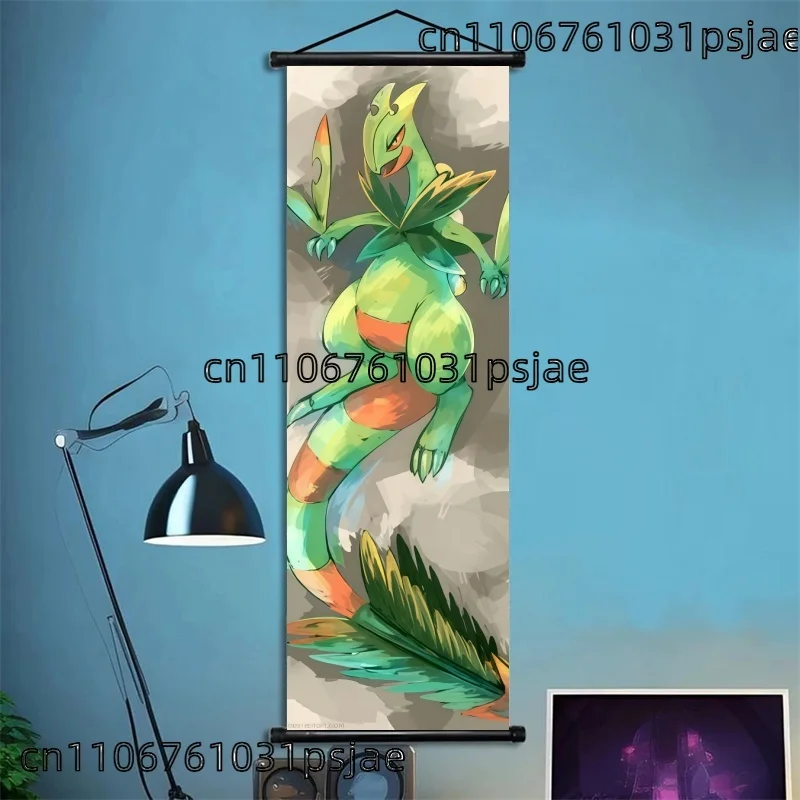 شعبية البوكيمون Sceptile Grovyle التمرير الفن القماش الجدار الشنق المشارك شخصيات كرتونية ديكور المشجعين جمع هدايا الطلاب