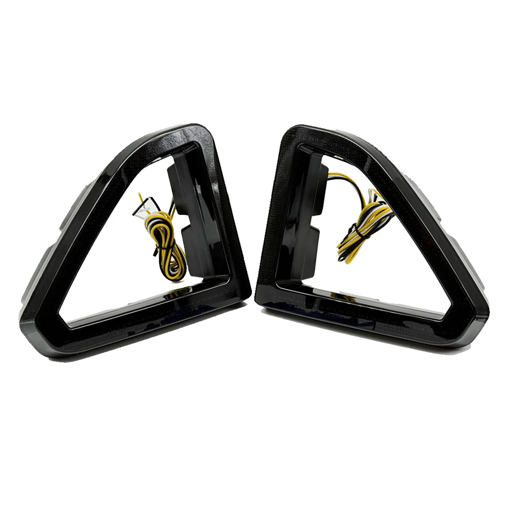 2pcs Front Grill LED Side Marker Light for Ford Mustang 2015-2024 Bumper Dynamic Amber Turn Signal Lamp Smoked Lens