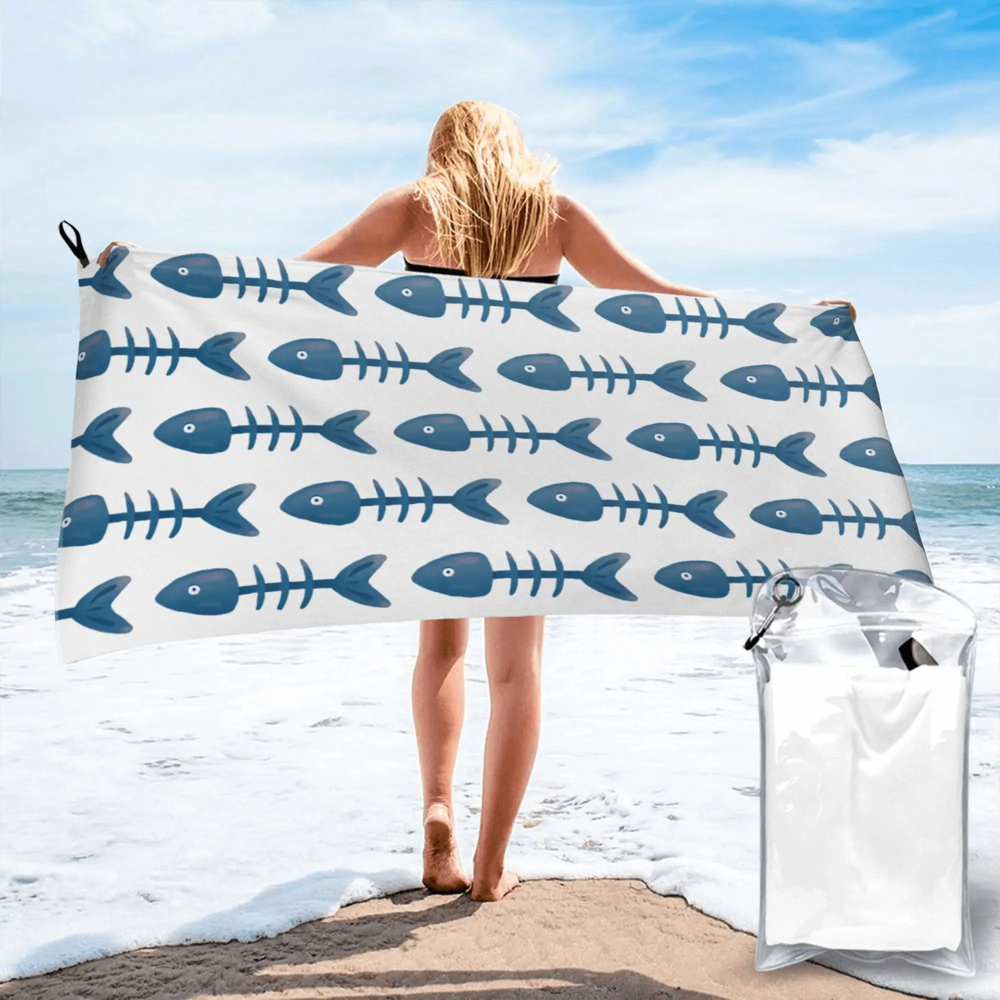 Poor Fish Beach Towel Soft Microfiber Quick Dry Absorbent Quick Towels For Yoga
