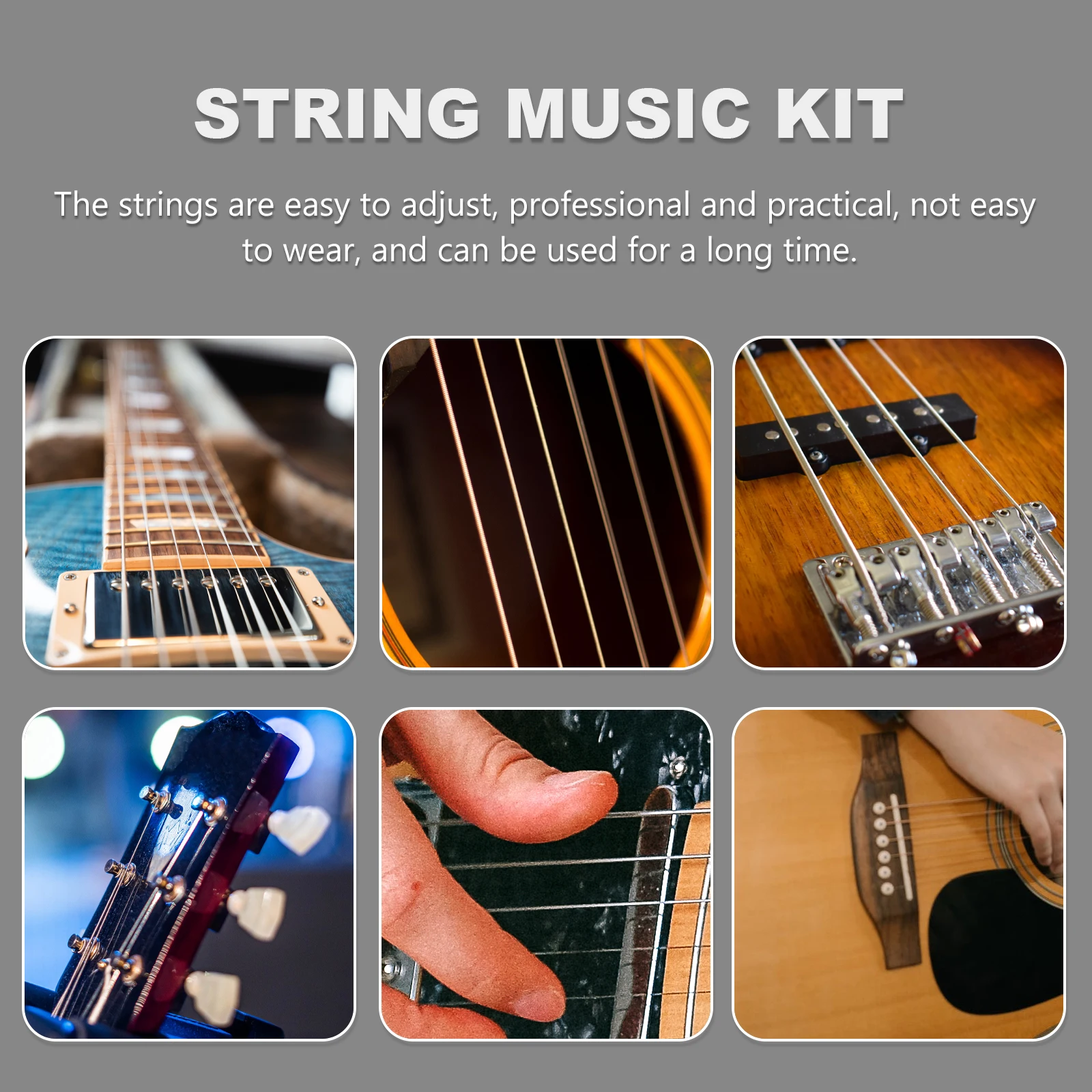 

4 Pcs Acoustic Mandolin Strings Instrument Part Accessories Imported Stainless Steel Optical