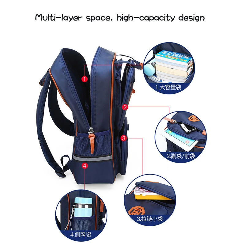 Kids School Bags for Boys Primary School Orthopedic Backpacks Child Waterproof Nylon Schoolbag Bookbags