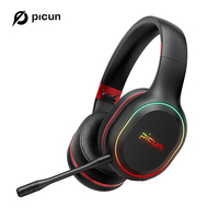 Picun P80X Wireless Gaming Headset BT Headphones Wireless & Wired Mode Foldable Headset With Mic, RGB LED Light