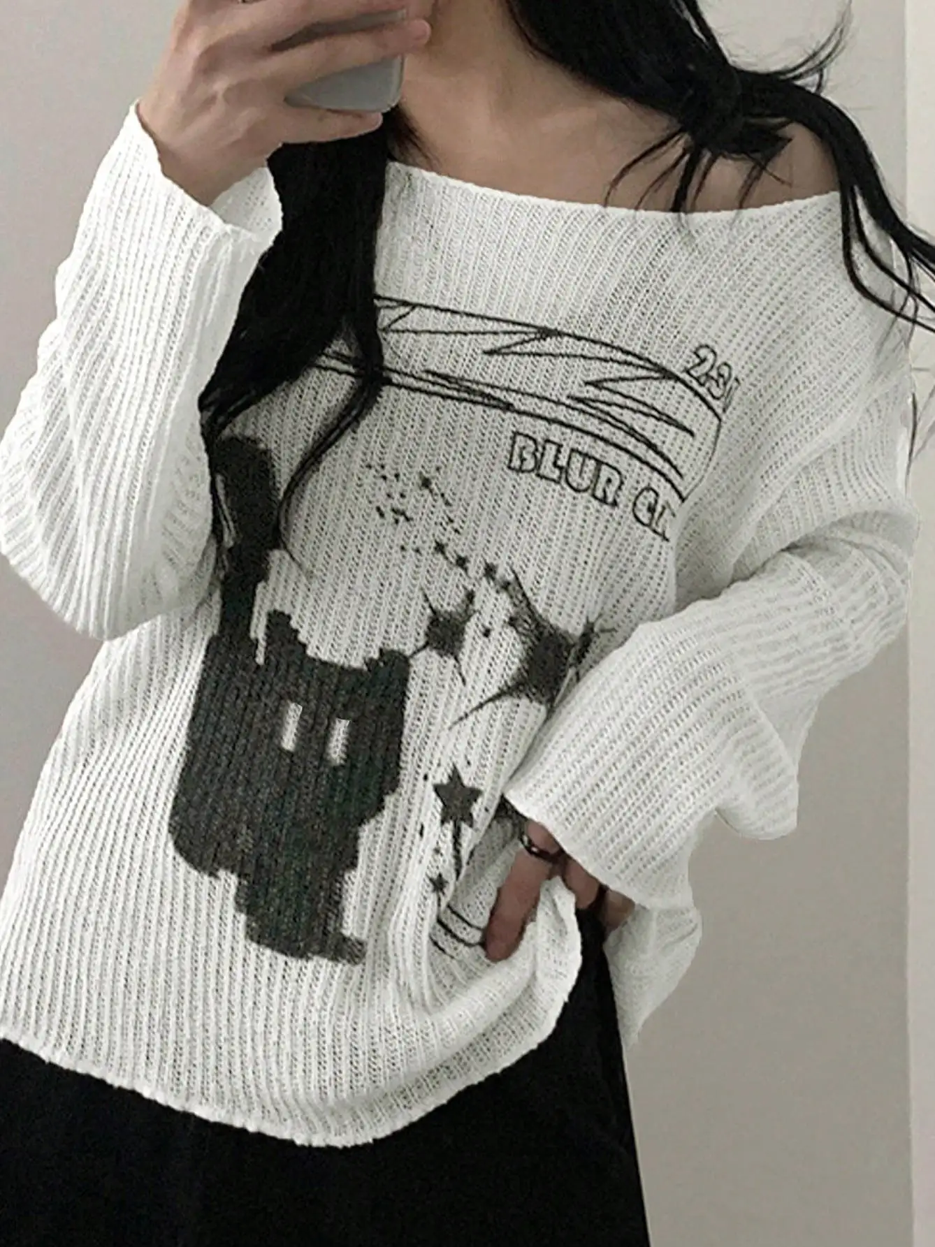 

Ice Silk Knitted oulder Bared Women's Top Lightweight Slant Collar Summer Leisure Sle with Strap Small Outer irt