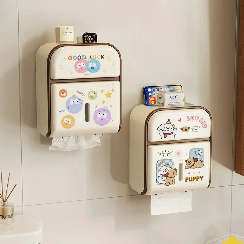 High-End Aesthetic Bathroom Tissue Box, Wall-Mounted Paper Towel Dispenser, Creative Tissue Box, Bathroom Waterproof Storage Box