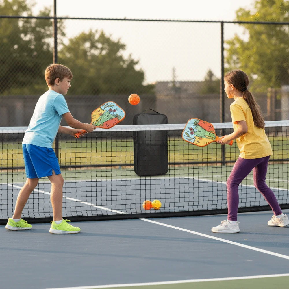 

Cartoon Children's Pickleball Set Portable with Carry Bag Children's Pickleball Rackets Universal Lightweight 's Pickleball Set