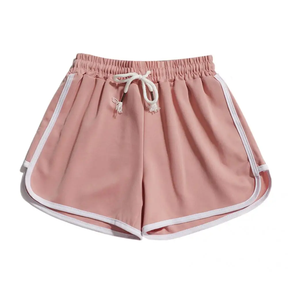 Short Pants Good Elasticity Casual Mid Waist Short Pants Thin Drawstring Elastic Waist Girl Shorts Running Yoga Sportwear