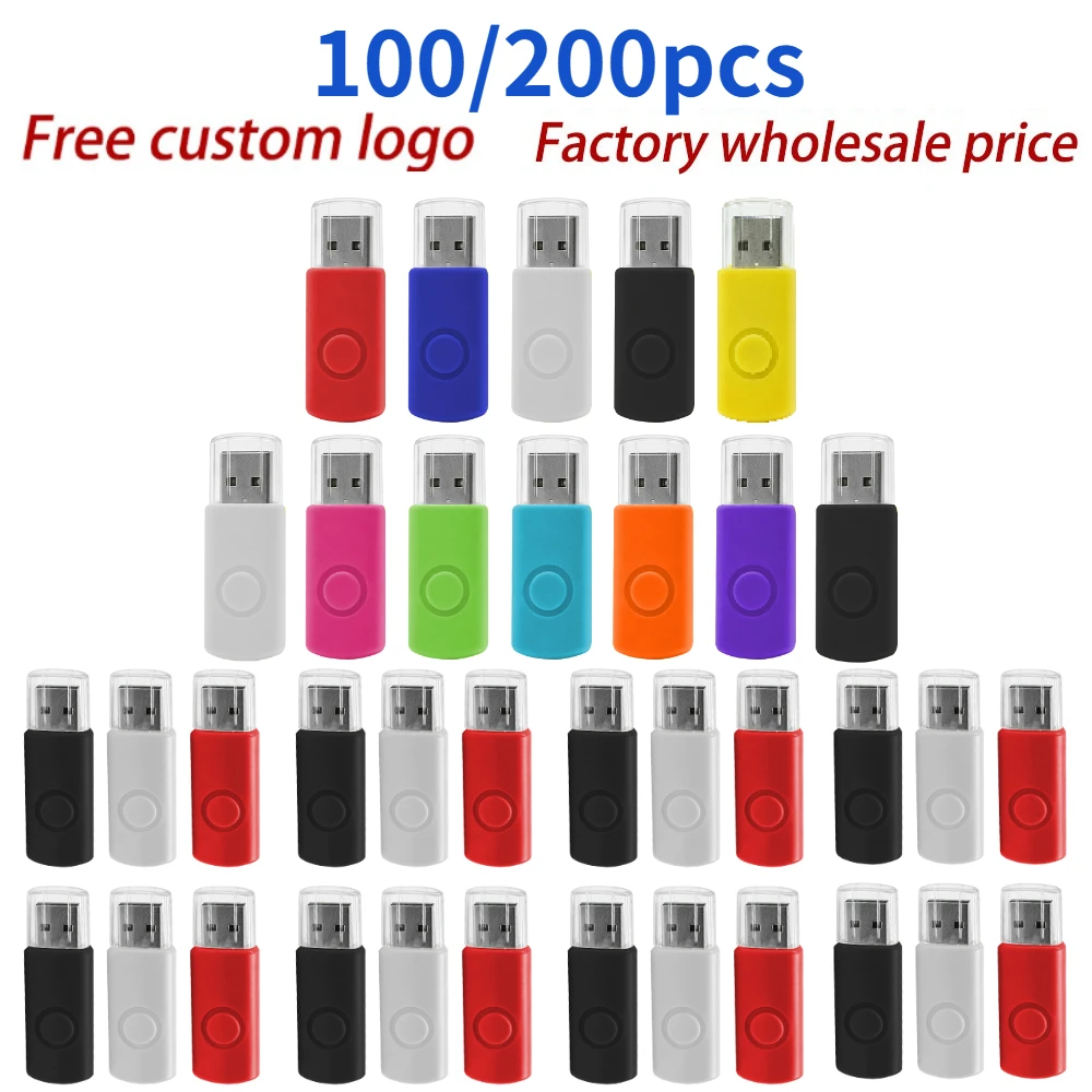 

100/200PCS custom Flash Drive Pen Drive 1GB 2GB 16GB 32GB 64GB High Speed Usb Stick2.0 memoria stick memory Flash Drive Pendrive