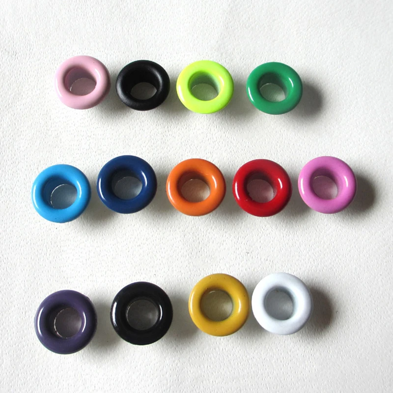 100 Sets/pack 4.5mm Colorful Eyelets with Gasket Paint Iron Eyelets for DIY Hat Shoes Belt Bag Clothes Accessories Grommet