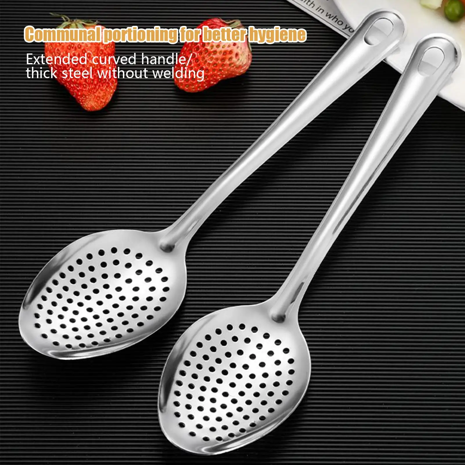 Cuchara ranurada de Metal, cuchara coladora de 15 pulgadas, herramientas antiadherentes, cuchara, utensilio, espátula para mezclar, hornear, freír Buffet al aire libre
