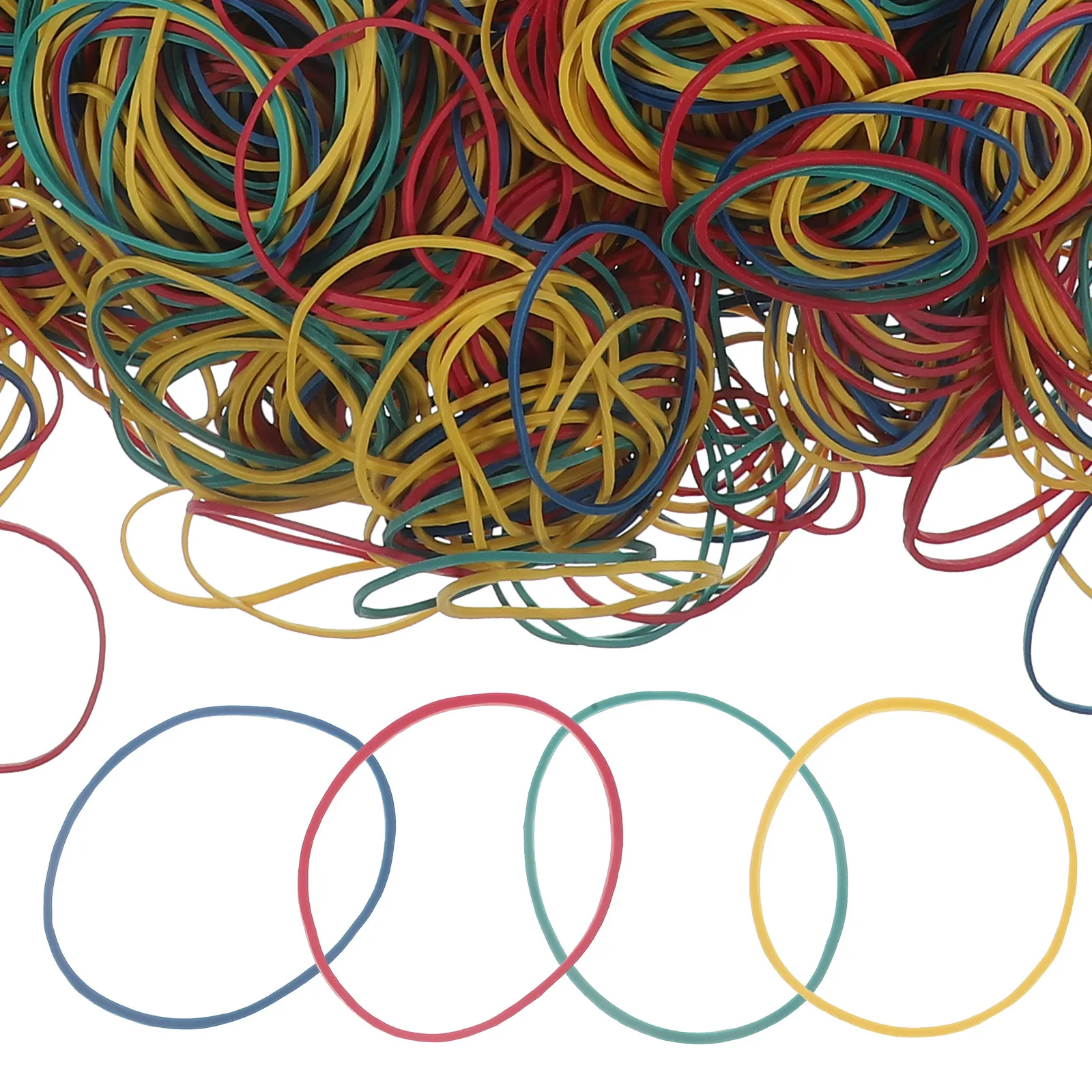 

1 set Colorful Rubber Bands Strong Elastic Binding Rings Thick Household Office Supplies Versatile Decor Hair Tying Crafts