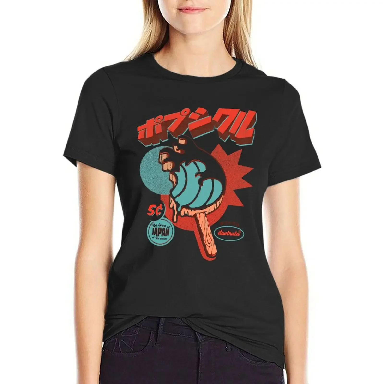 

Great Wave Ice Pop T-Shirt summer clothes cute tops funny sweat fashion woman blouse 2025