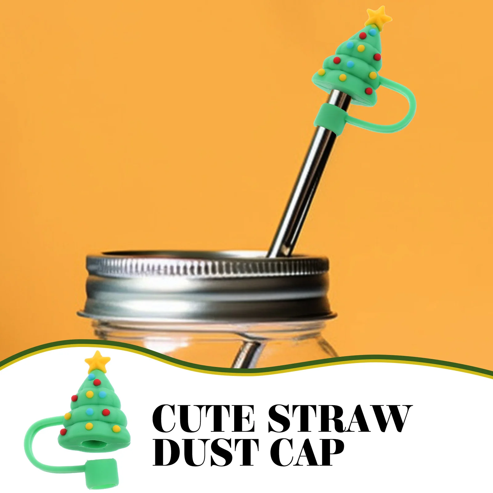 

4pcs Caps For Reusable Straws Cute Silicone Straw Tip Covers Dust-Proof Drinking Straw Protectors Kitchen Bar Supplies