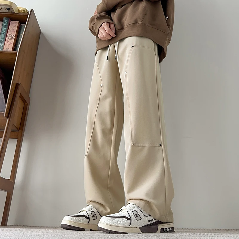 

Street Clothing Fashion Wide Leg Pants Men's Loose Outdoor Straight Y2k Man Pants Autumn Hip Hop Harajuku Casual Baggy Trousers