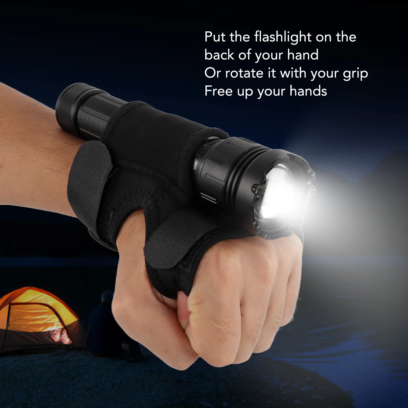 

Wrist Flashlight Holster Thickened Nylon Sturdy Hands Free Diving Torch Arm Mount Holder