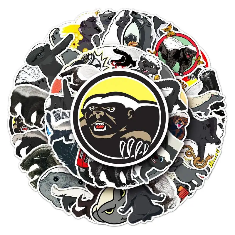 Honey Badger Sticker 50Pcs Cute Honey Badger Stickers For Kids Cartoon Animal Stickers Cute Laptop Phone Skateboard Stickers