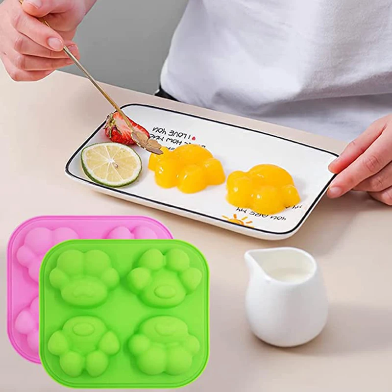 Molde De hueso De pata De perro, golosinas congeladas para mascotas, molde De silicona para cachorros y gatos, moldes De silicona para golosinas, accesorios para hornear, adorno para magdalenas