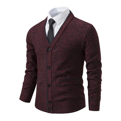 Imagen 1 del producto Cárdigan de punto para hombre, informal, con cuello en V, otoño e invierno, nuevo suéter, abrigo