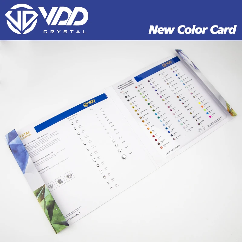 VDD Color Chart AAAAA Crystal Rhinestone High Quality Hot Fix/Non Hotfix Stones Color Card For Compare Choose Various Colors