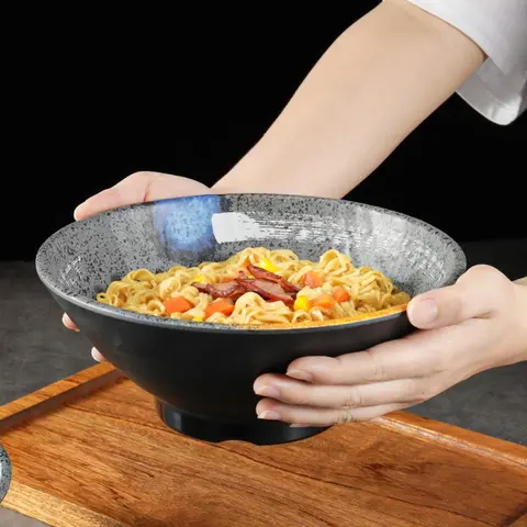 Stora nudelskålar i melamin för ramen i japansk stil för studenter, matbehållare för kök, rissoppa, hälsosam porslin 12 best sales skål melamin - №3