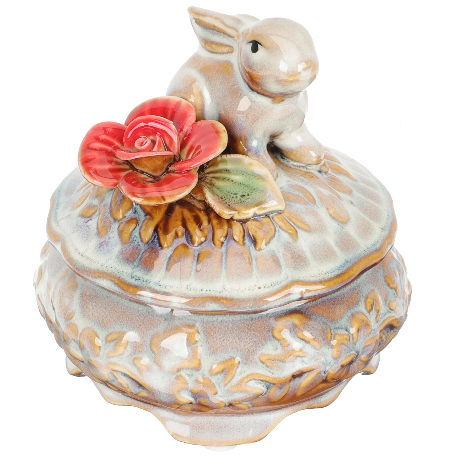 

Ceramic Jewelry Box Animal Shape Removable Lid Ring Holder Necklace Storage Small Jewelry Organizer Charm Storage Decorative Box