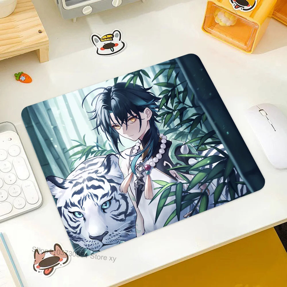 

Xiao Genshin Impact Mousepad RGB Small Size Gaming Mouse Pad With LED Light Desk Mat Super Smooth Non-slip Rubber