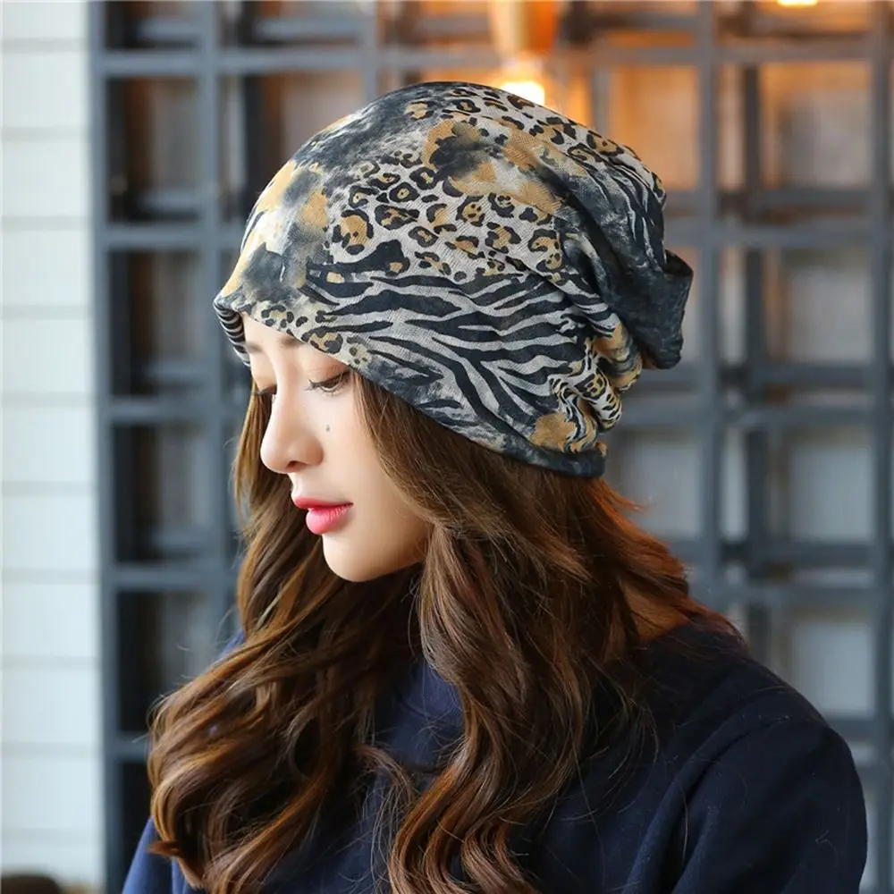 Collar Mooncap Lady Women  Cap Headscarf Scarf Turban Stripe Hat Beanie Outdoor Cap Ruffle Cancer Hat