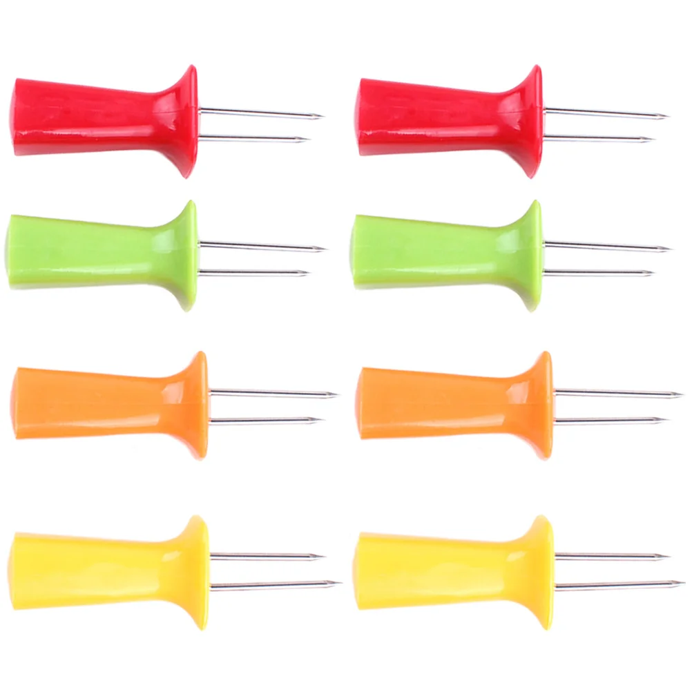 

8Pcs Stainless Steel Corn Forks Ergonomic Handles Rust Resistant Corn Holders for Outdoor Barbecue Picnic Camping Skewers