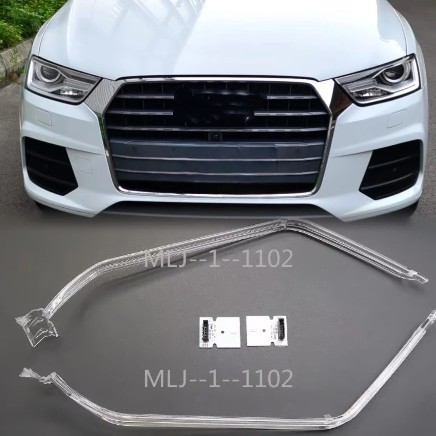 

NEW For Audi Q3 2016-2018-LOW Car Daytime Running Car DRL CHIP Light Guide Tube Chip White Light Ballast Module Parts Angel Eyes
