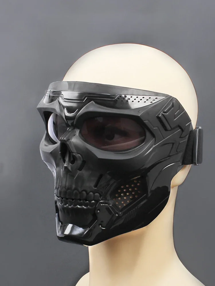 AliExpress Cycling Colorful Goggles Motorcycle Skull Mask Riding Windproof Full Face Mask Paintball Game Tactical Protective Helmet Mask