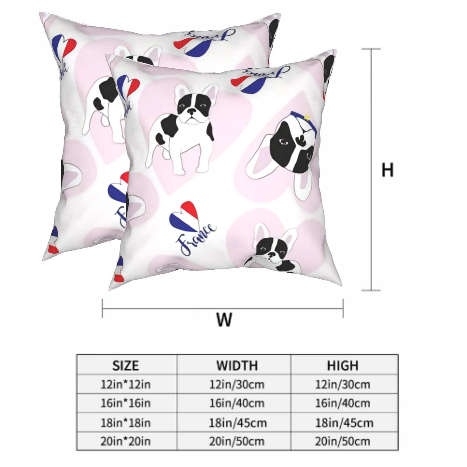 Housses de coussin coeur moderne, décoration d'art pour la maison, bouledogue