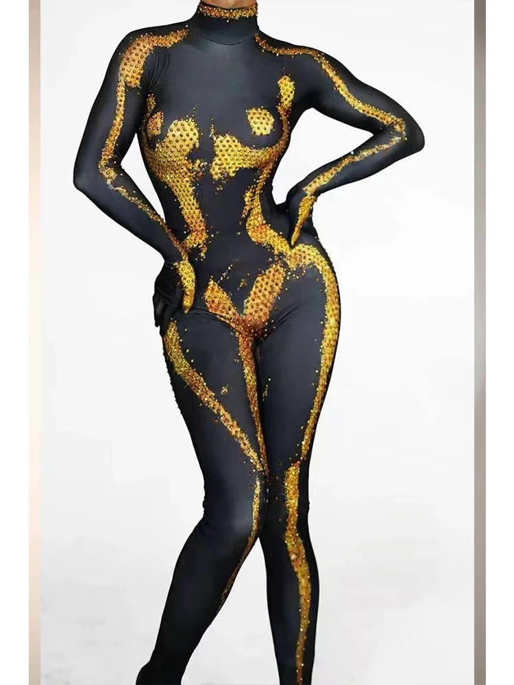 

High Quality Hot Diamond Elastic Tight Fitting Jumpsuit 2024 New Fashionable Women'S Clothing