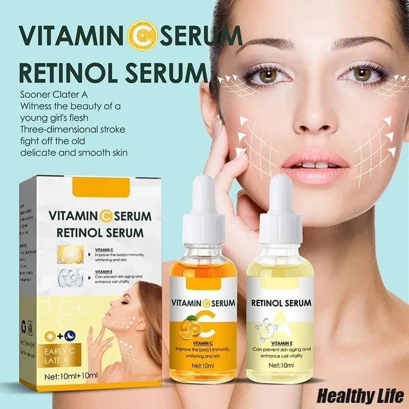 

Vitamin C Whitening Face Serum Hyaluronic Acid Fade Dark Spots Skin Care Vitamin E Anti-wrinkle Essence Facial Anti-aging Serum