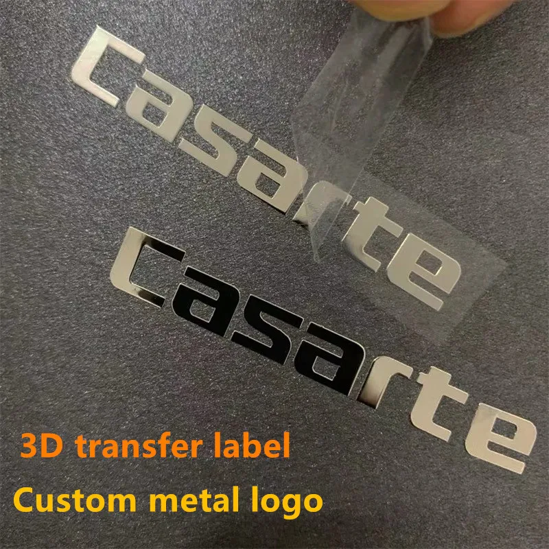 Custom 3d Metal Shine Gold Silver  Logo Transfer Stickers Personalized DIY Labels Waterproof Free Shipping Invitation Cards New