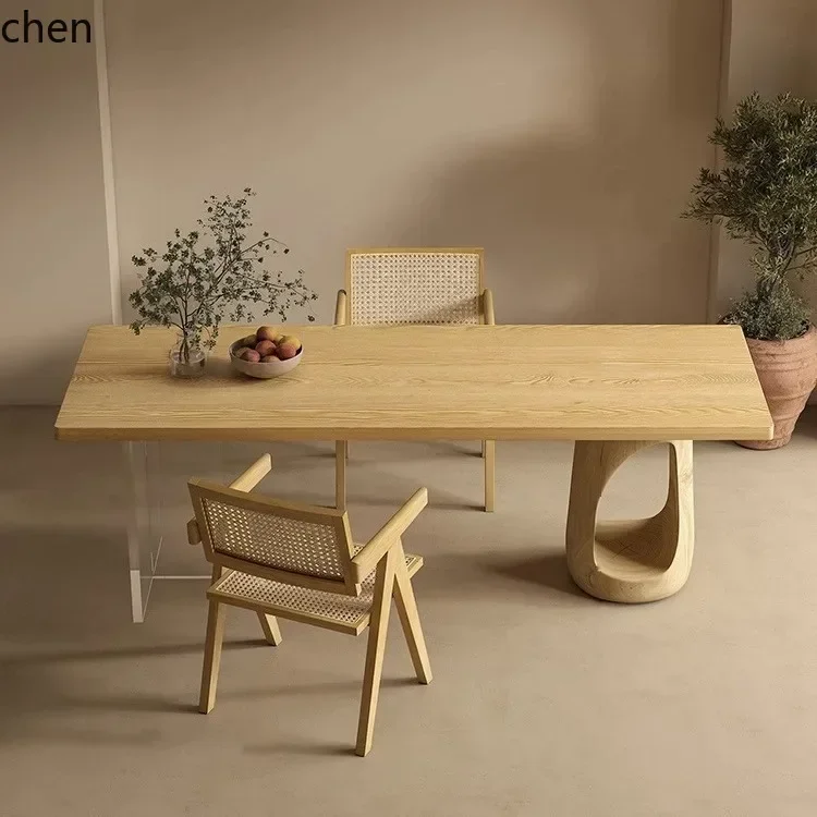 TQH7.2 Solid Wood Large Board Table Acrylic Floating Dining Table Home Living Room Creative Desk Coffee Table