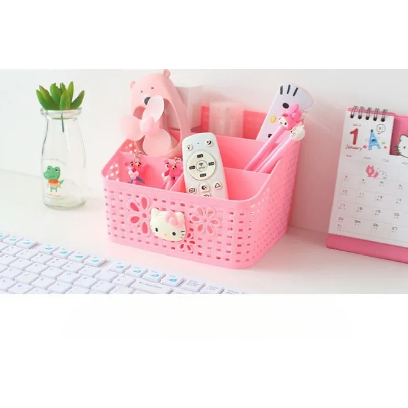 Miniso Ins Pink Girl Cartoon Desktop Remote Control Storage cancelleria articoli vari scatola finitura cestino portapenne scatola di finitura