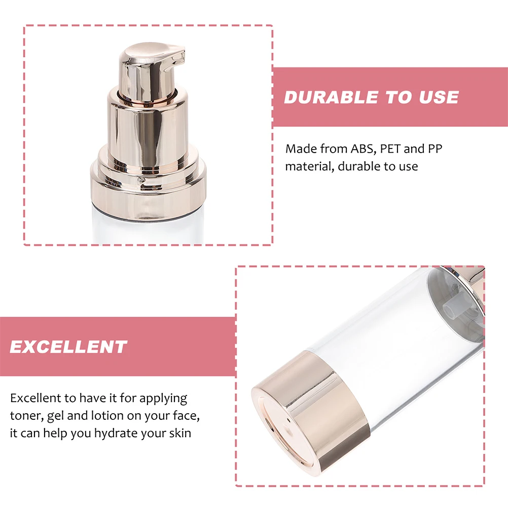 

6pcs Airless Pump Bottles Vacuum Travel Containers Leakproof Lotion Sub Package For Creams Skincare Multipurpose