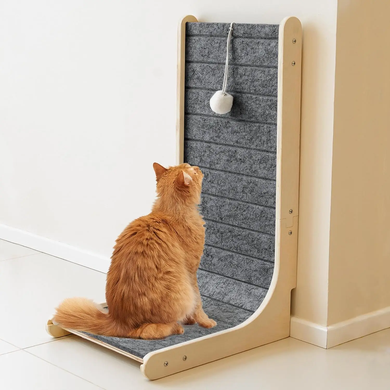 

Felt Cat Scratcher, Vertical Cat Scratching Carpet, Scratch Resistant Couch Felt Scratcher, Slot-Free Scratch Pad with T